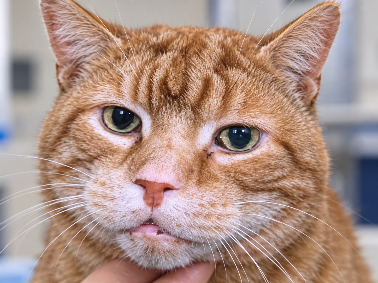 Chat diabétique présentant un faciès élargi et des incisives espacées, signes évocateurs d’hypersomatotropisme