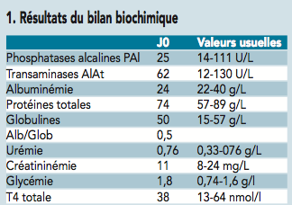 tableau bilan biochimique - anemie