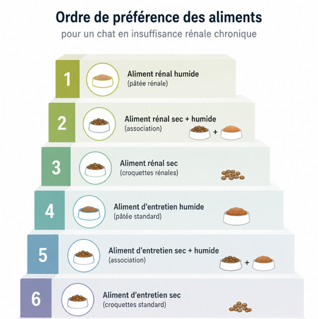 Ordre de préférence des aliments pour un chat en insuffisance rénale chronique