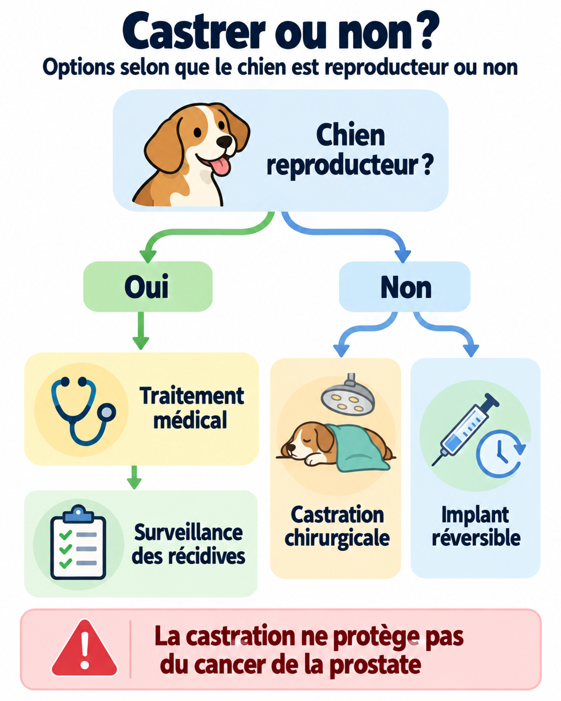 Castrer ou non un chien atteint de la prostate : options selon que le chien est reproducteur ou non