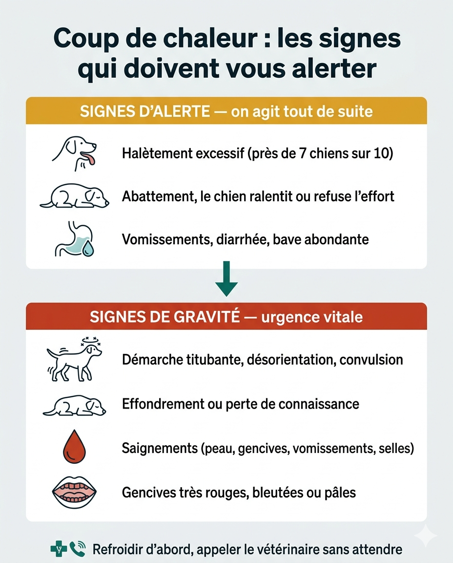 Les signes du coup de chaleur chez le chien, des premiers signes d'alerte aux signes de gravité