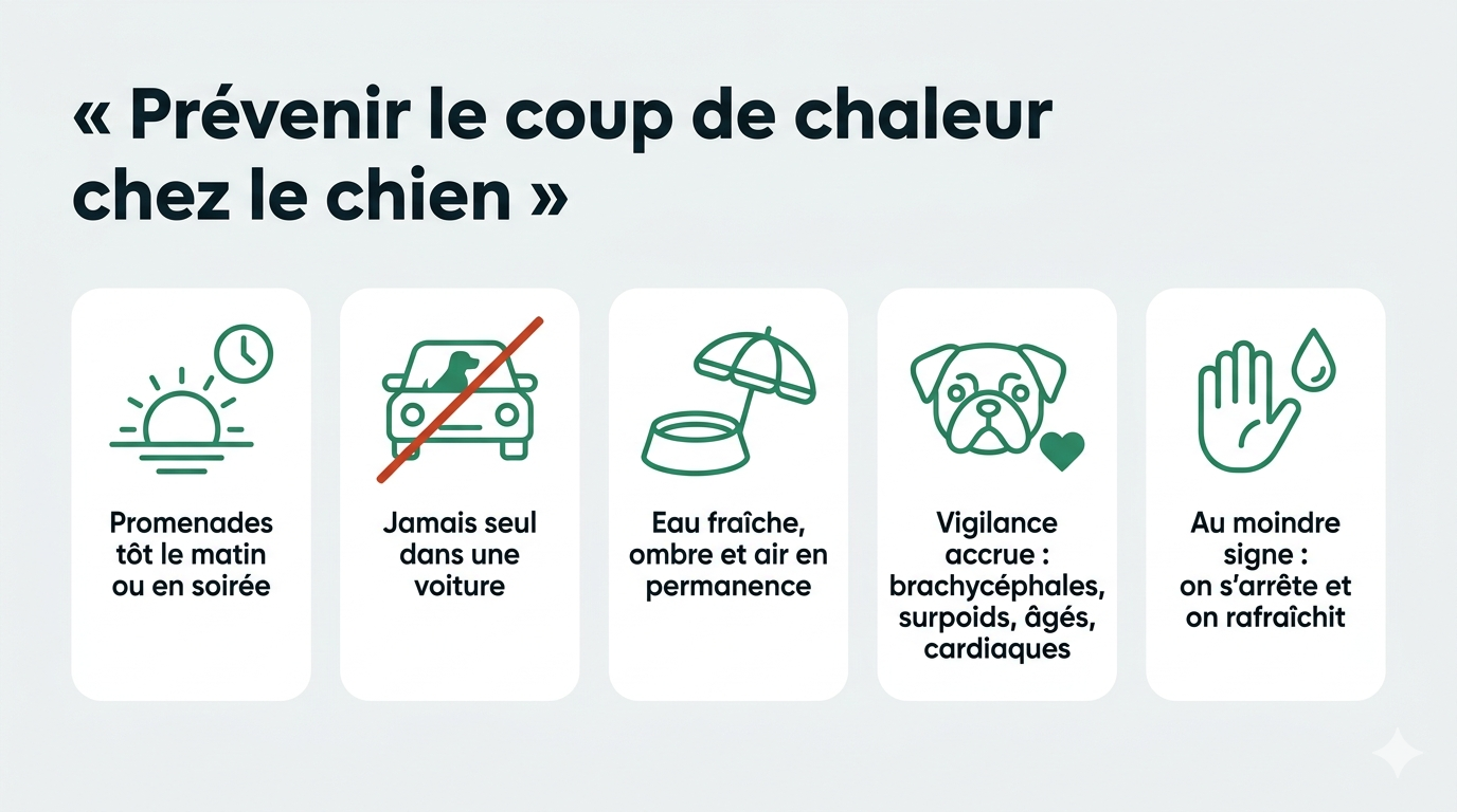 Les gestes de prévention du coup de chaleur chez le chien